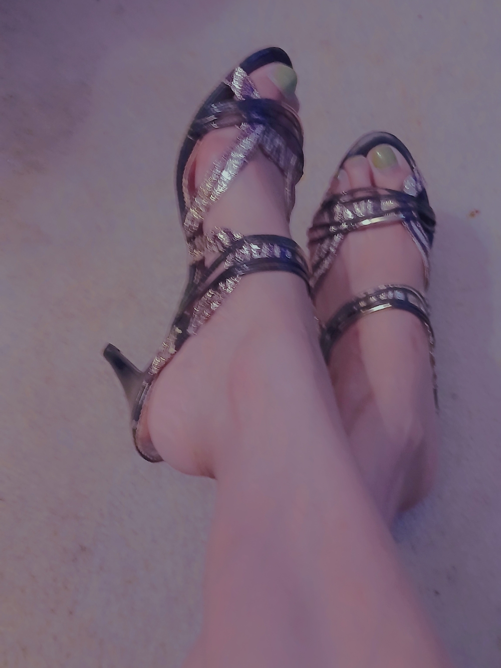 Lalla Women's Metallic Strappy Heeled Sandals - Gold And Black 12w